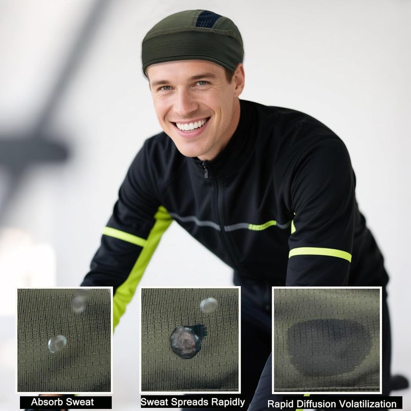 vidsel Skull Cap Cooling Helmet Liner Beanie Breathable Mesh Sweat Wicking Cycling Running Hat for Men Women - Image 3